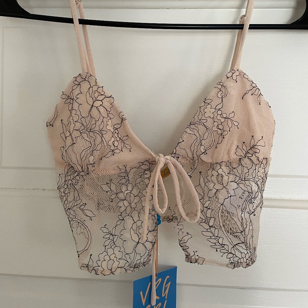 VRG GRL Floral Tie Front Tank AU 6